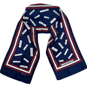 NWOT Navy Blue Presidents Signature Scarf USA - Red White & Blue